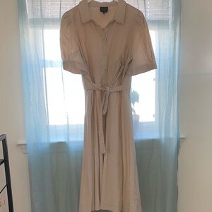 Striped Midi Shirt Dress